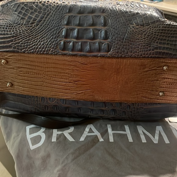 Brahmin Blue Crocodile Embossed Women's Bag - Picture 4 of 6